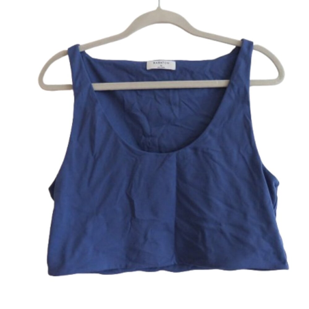 ARITZIA BABATON Contour Scoopneck Tank in Blue Eclipse Minimalist - Size XL